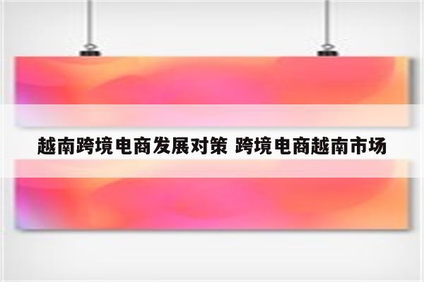 越南跨境电商发展对策 跨境电商越南市场