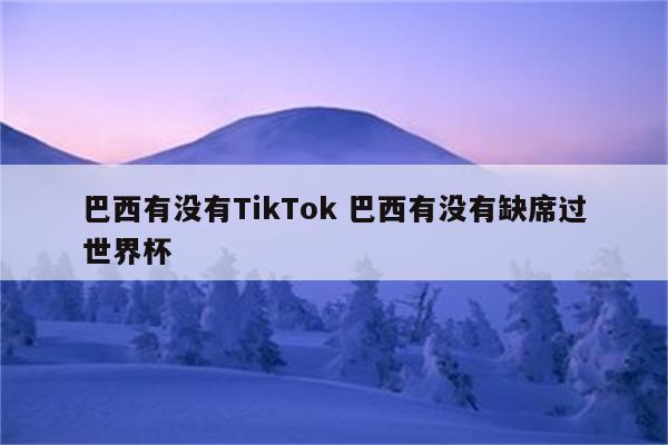 巴西有没有TikTok 巴西有没有缺席过世界杯