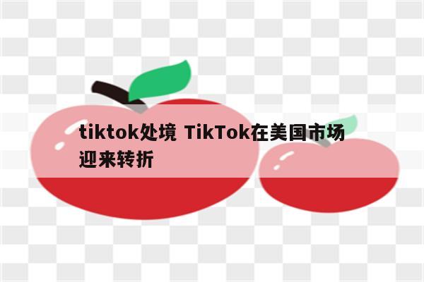 tiktok处境 TikTok在美国市场迎来转折