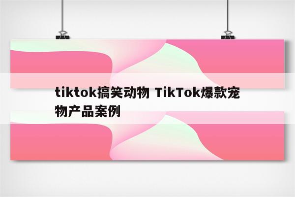 tiktok搞笑动物 TikTok爆款宠物产品案例