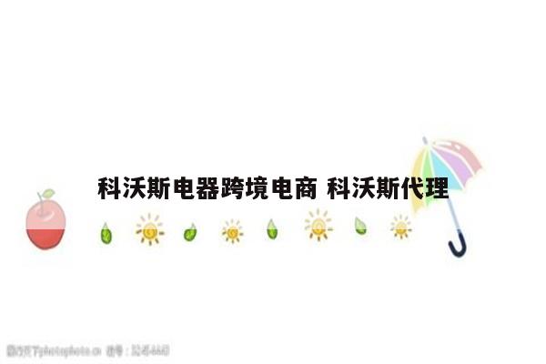 科沃斯电器跨境电商 科沃斯代理