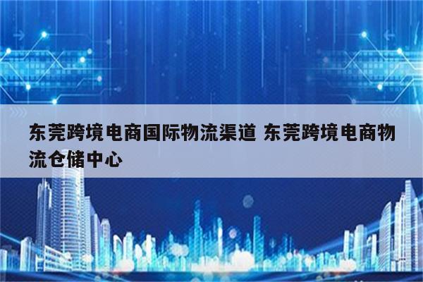 东莞跨境电商国际物流渠道 东莞跨境电商物流仓储中心