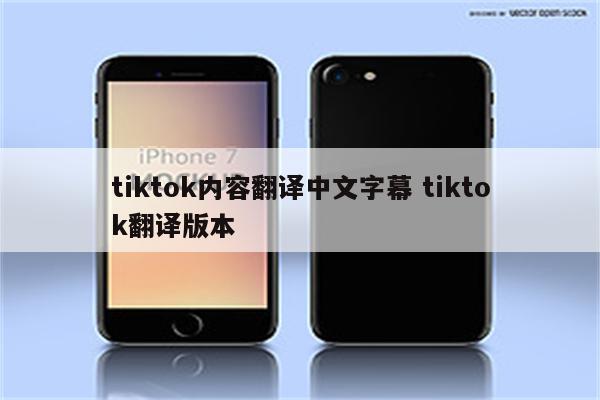 tiktok内容翻译中文字幕 tiktok翻译版本