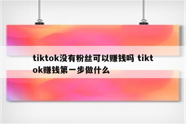 tiktok没有粉丝可以赚钱吗 tiktok赚钱第一步做什么