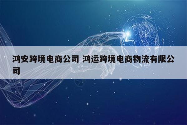 鸿安跨境电商公司 鸿运跨境电商物流有限公司
