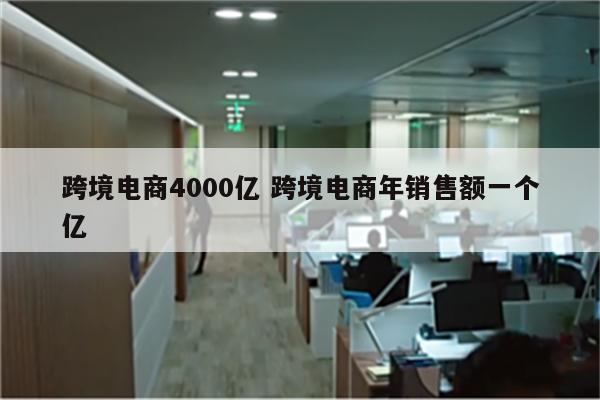 跨境电商4000亿 跨境电商年销售额一个亿