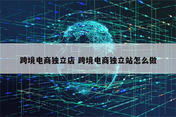 跨境电商独立店 跨境电商独立站怎么做
