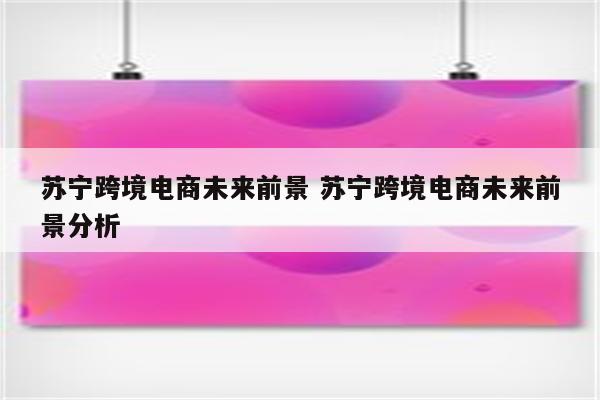 苏宁跨境电商未来前景 苏宁跨境电商未来前景分析
