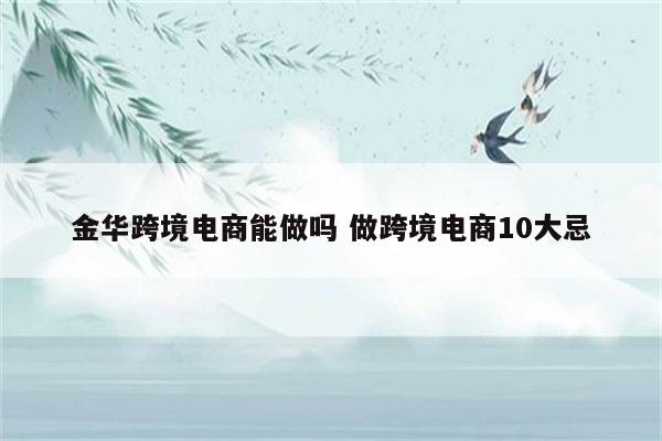 金华跨境电商能做吗 做跨境电商10大忌