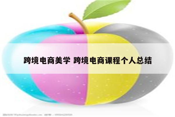 跨境电商美学 跨境电商课程个人总结