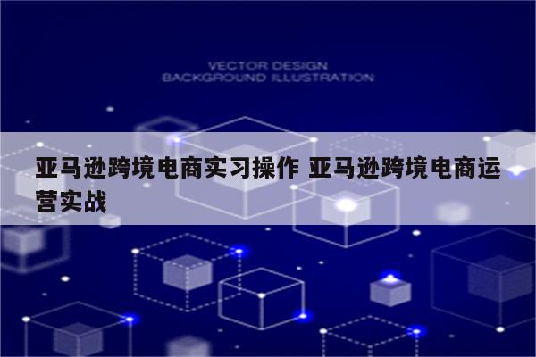 亚马逊跨境电商实习操作 亚马逊跨境电商运营实战