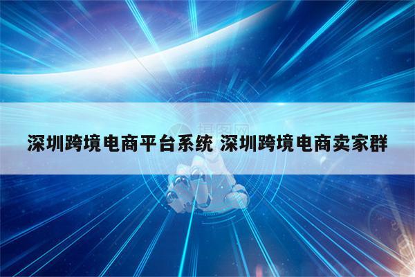 深圳跨境电商平台系统 深圳跨境电商卖家群