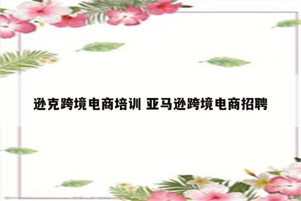 逊克跨境电商培训 亚马逊跨境电商招聘