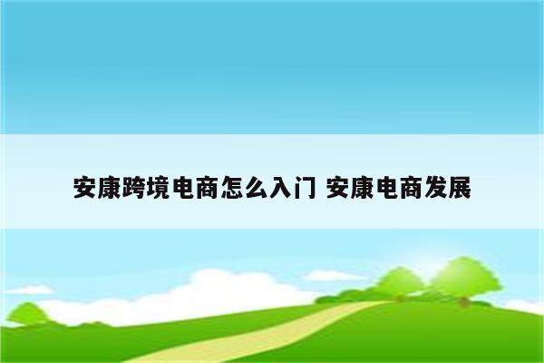 安康跨境电商怎么入门 安康电商发展