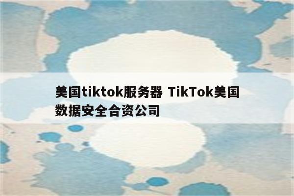 美国tiktok服务器 TikTok美国数据安全合资公司