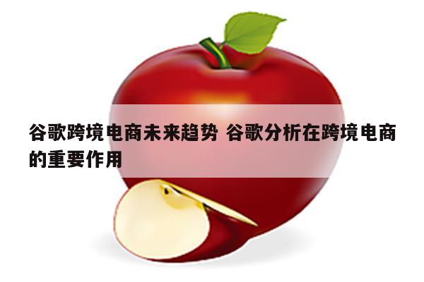 谷歌跨境电商未来趋势 谷歌分析在跨境电商的重要作用
