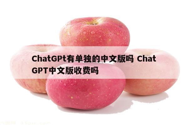 ChatGPt有单独的中文版吗 ChatGPT中文版收费吗