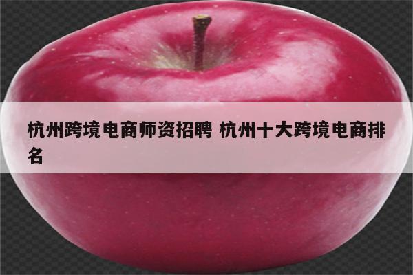 杭州跨境电商师资招聘 杭州十大跨境电商排名