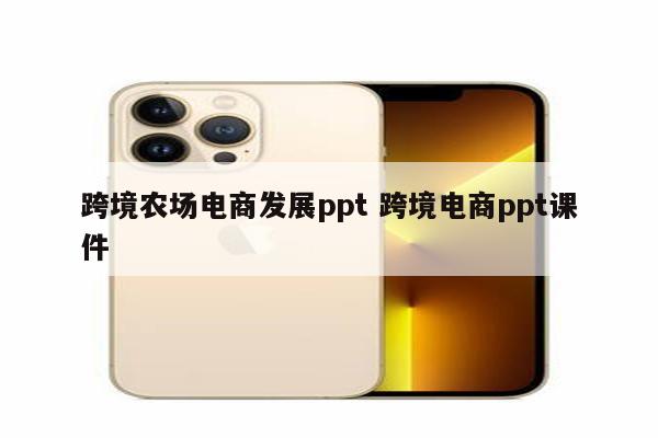 跨境农场电商发展ppt 跨境电商ppt课件