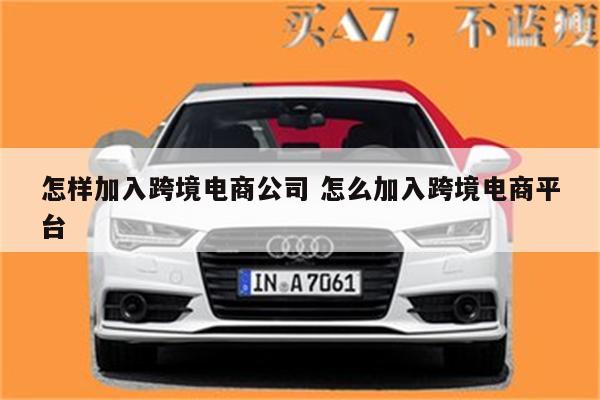 怎样加入跨境电商公司 怎么加入跨境电商平台