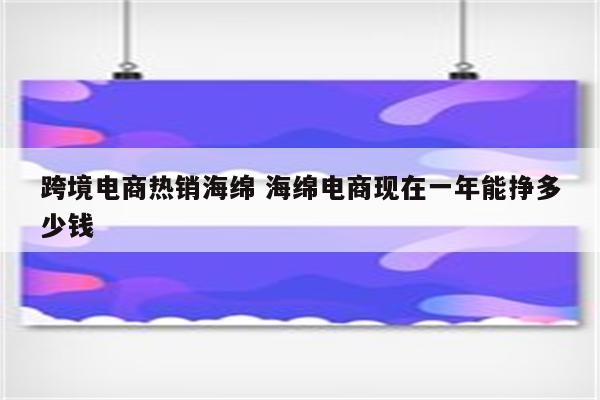 跨境电商热销海绵 海绵电商现在一年能挣多少钱