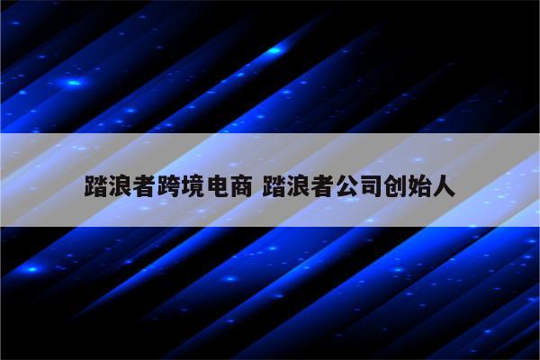 踏浪者跨境电商 踏浪者公司创始人