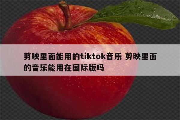 剪映里面能用的tiktok音乐 剪映里面的音乐能用在国际版吗