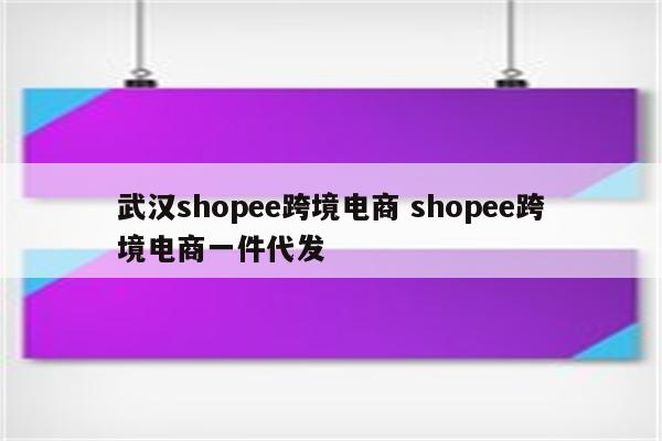 武汉shopee跨境电商 shopee跨境电商一件代发