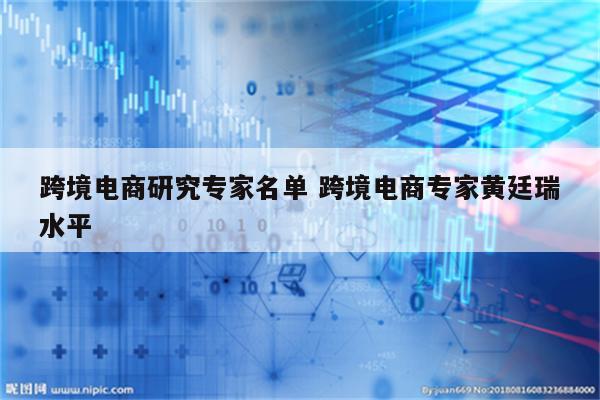 跨境电商研究专家名单 跨境电商专家黄廷瑞水平