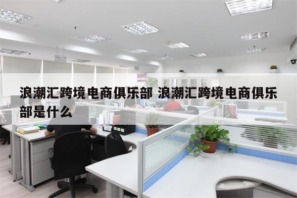 浪潮汇跨境电商俱乐部 浪潮汇跨境电商俱乐部是什么