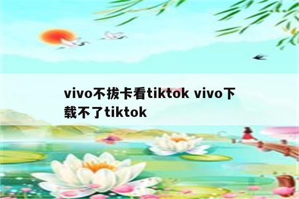 vivo不拔卡看tiktok vivo下载不了tiktok