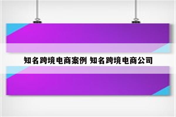 知名跨境电商案例 知名跨境电商公司