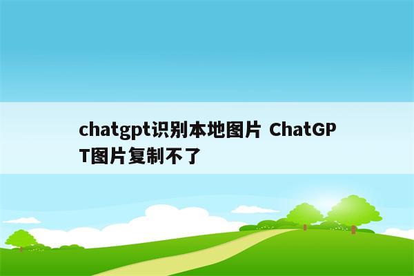 chatgpt识别本地图片 ChatGPT图片复制不了