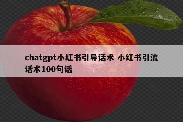 chatgpt小红书引导话术 小红书引流话术100句话