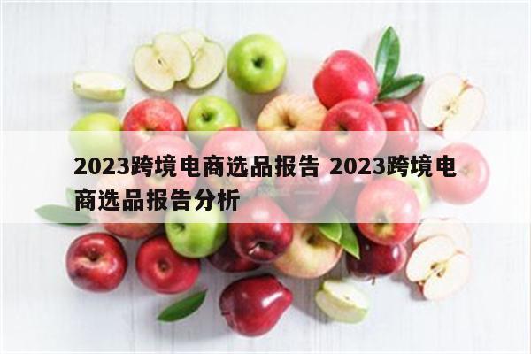 2023跨境电商选品报告 2023跨境电商选品报告分析