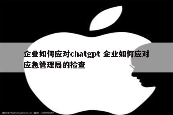 企业如何应对chatgpt 企业如何应对应急管理局的检查