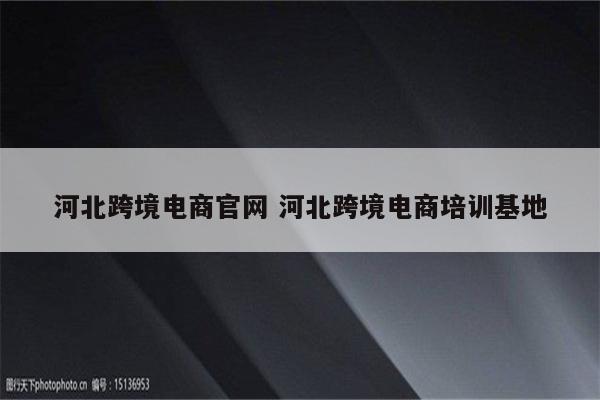 河北跨境电商官网 河北跨境电商培训基地