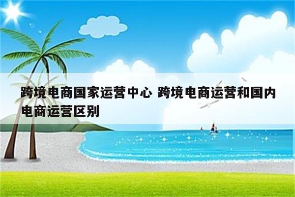 跨境电商国家运营中心 跨境电商运营和国内电商运营区别