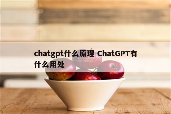 chatgpt什么原理 ChatGPT有什么用处
