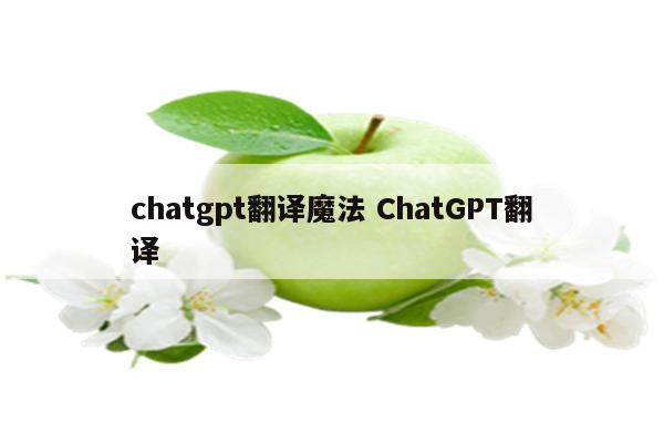 chatgpt翻译魔法 ChatGPT翻译