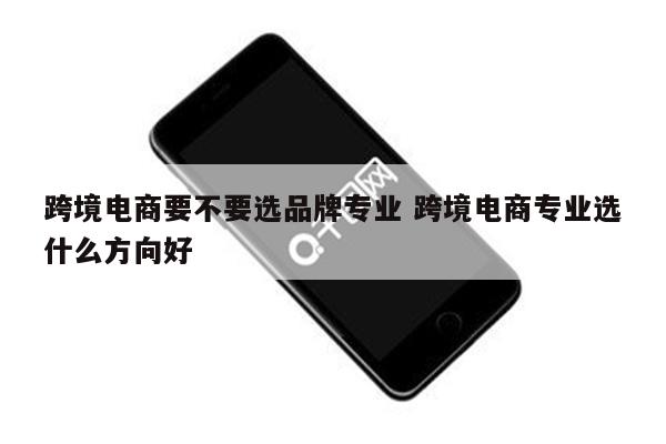 跨境电商要不要选品牌专业 跨境电商专业选什么方向好