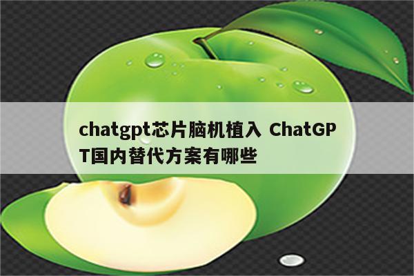 chatgpt芯片脑机植入 ChatGPT国内替代方案有哪些