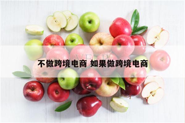 不做跨境电商 如果做跨境电商