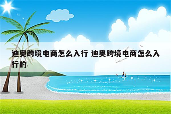 迪奥跨境电商怎么入行 迪奥跨境电商怎么入行的
