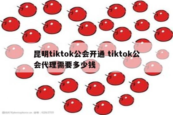 昆明tiktok公会开通 tiktok公会代理需要多少钱