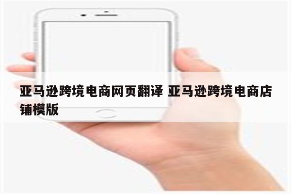 亚马逊跨境电商网页翻译 亚马逊跨境电商店铺模版