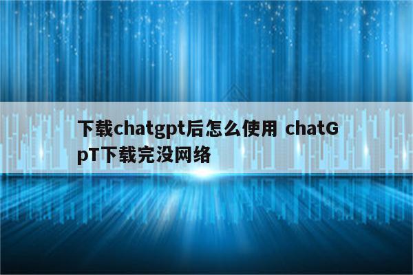 下载chatgpt后怎么使用 chatGpT下载完没网络