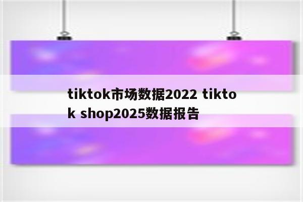 tiktok市场数据2022 tiktok shop2025数据报告